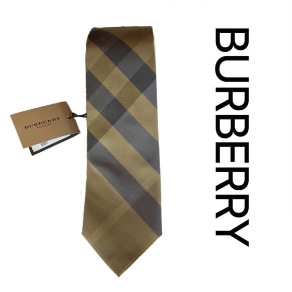 Burberry Other - BURBERRY Olive Brown Nova Check Tie